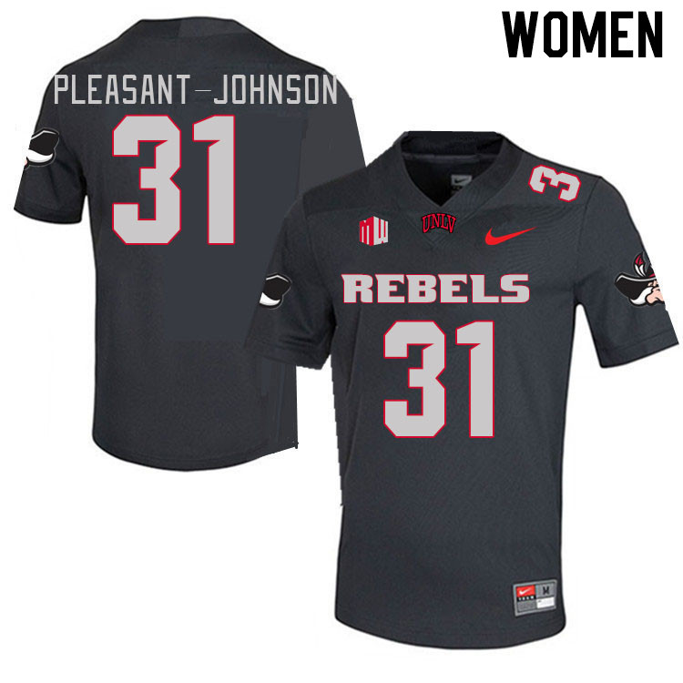 Women #31 Lacarea Pleasant-Johnson UNLV Rebels 2023 College Football Jerseys Stitched-Charcoal - Click Image to Close